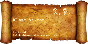 Klasz Viktor névjegykártya